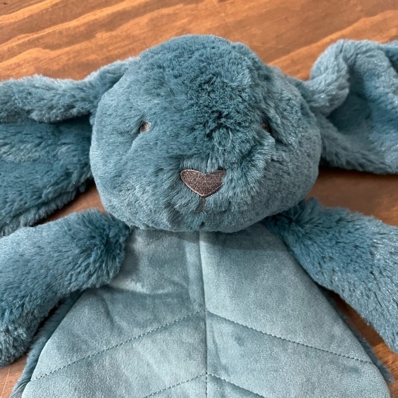 O.B. Designs Banjo Bunny dark teal/blue Plush Lovey Blankie toy Easter NWOT - Picture 6 of 10